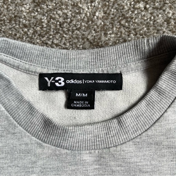 Y-3 YOHJI YAMAMOTO Classic Crewneck Sz M In Medium Grey Heather - Picture 7 of 10